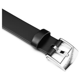 Urrem 12 mm (0,47″) bred, læder, sort, rustfrit stål Urrem 12 mm (0,47″) bred, læder, sort, rustfrit stål