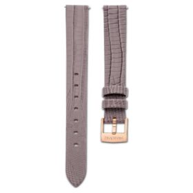 Urrem 13 mm (0,51″) bred, læder, grå, rosaguld-farvet finish Urrem 13 mm (0,51″) bred, læder, grå, rosaguld-farvet finish
