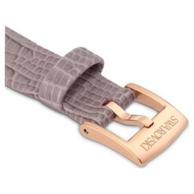 Urrem 13 mm (0,51″) bred, læder, grå, rosaguld-farvet finish Urrem 13 mm (0,51″) bred, læder, grå, rosaguld-farvet finish