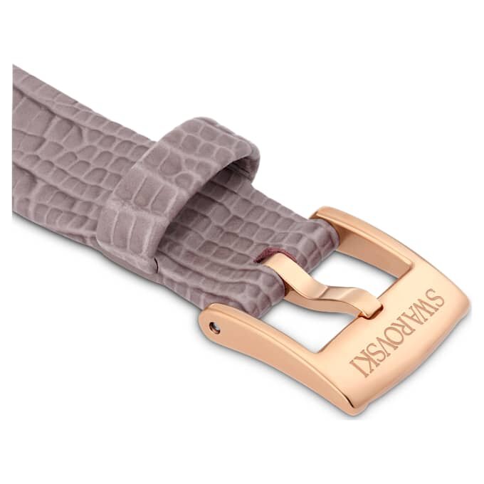 Urrem 13 mm (0,51″) bred, læder, grå, rosaguld-farvet finish Urrem 13 mm (0,51″) bred, læder, grå, rosaguld-farvet finish