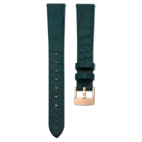 Urrem 14 mm (0,55″) bred, læder, grøn, rosaguldbelagt Urrem 14 mm (0,55″) bred, læder, grøn, rosaguldbelagt