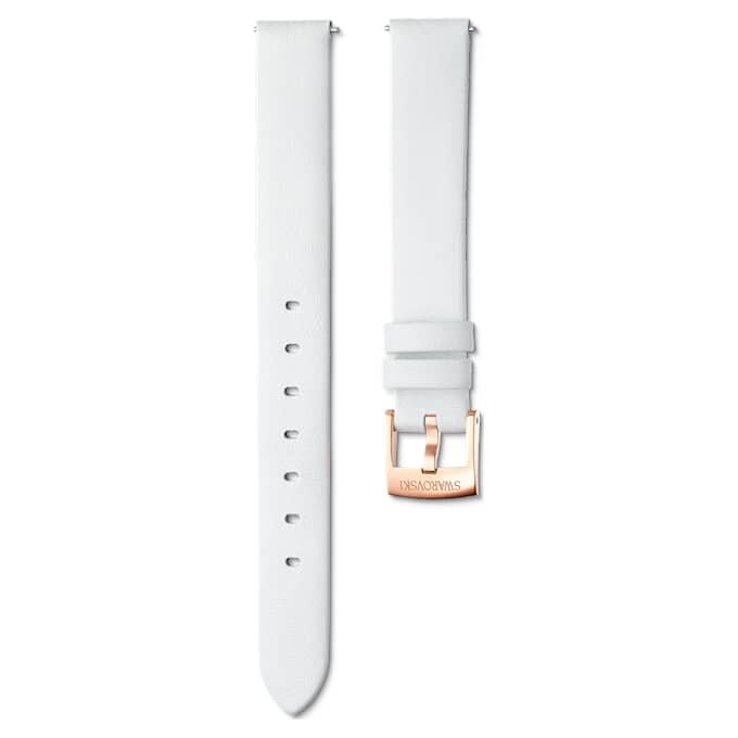 Urrem 14 mm (0,55″) bred, læder, hvid, rosaguld-farvet finish Urrem 14 mm (0,55″) bred, læder, hvid, rosaguld-farvet finish