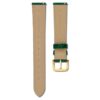 Urrem 16 mm (0,63″) bred, læder med syninger, grøn, guldfarvet finish Urrem 16 mm (0,63″) bred, læder med syninger, grøn, guldfarvet finish