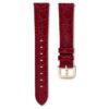 Urrem 16 mm (0,63″) bred, læder med syninger, rød, rosaguld-farvet finish Urrem 16 mm (0,63″) bred, læder med syninger, rød, rosaguld-farvet finish