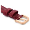 Urrem 16 mm (0,63″) bred, læder med syninger, rød, rosaguld-farvet finish Urrem 16 mm (0,63″) bred, læder med syninger, rød, rosaguld-farvet finish