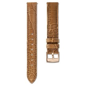 Urrem 17 mm (0,67″) bred, læder med syninger, brun, rosaguld-farvet finish Urrem 17 mm (0,67″) bred, læder med syninger, brun, rosaguld-farvet finish