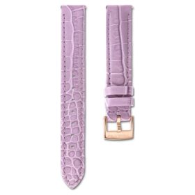 Urrem 17 mm (0,67″) bred, læder med syninger, lilla, rosaguld-farvet finish Urrem 17 mm (0,67″) bred, læder med syninger, lilla, rosaguld-farvet finish