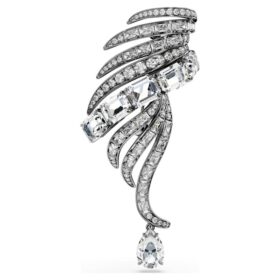 Vienna Collection-brochen Feather, hvid, rutheniumbelagt Vienna Collection-brochen Feather, hvid, rutheniumbelagt