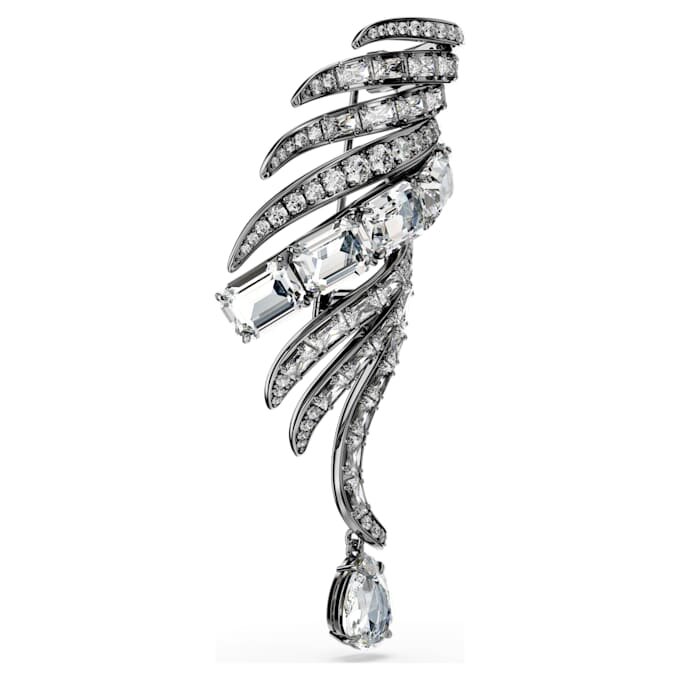 Vienna Collection-brochen Feather, hvid, rutheniumbelagt Vienna Collection-brochen Feather, hvid, rutheniumbelagt