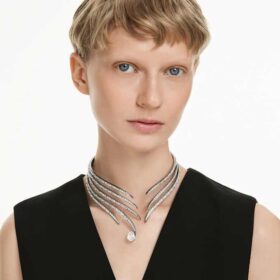 Vienna Collection Choker Feather, hvid, rutheniumbelagt Vienna Collection Choker Feather, hvid, rutheniumbelagt