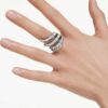Vienna Collection-ringerne Swan, hvid, rutheniumbelagt Vienna Collection-ringerne Swan, hvid, rutheniumbelagt