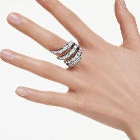 Vienna Collection-ringerne Swan, hvid, rutheniumbelagt Vienna Collection-ringerne Swan, hvid, rutheniumbelagt