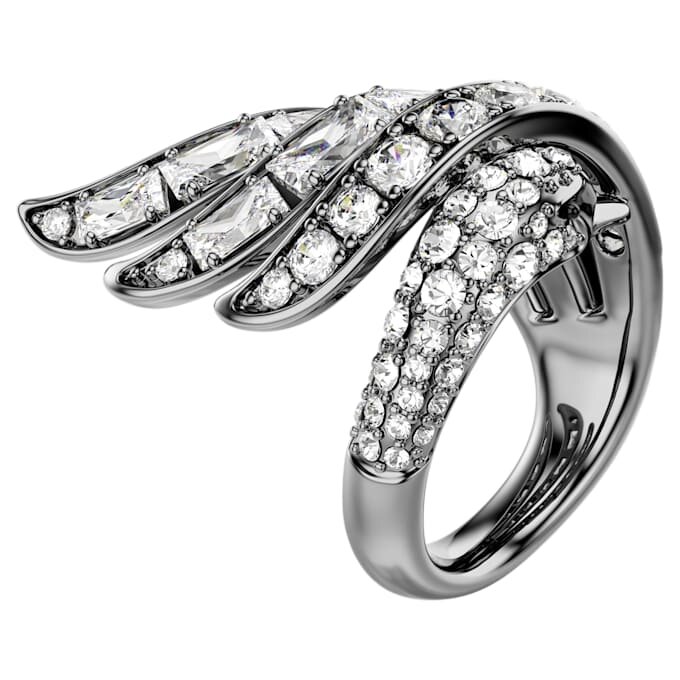 Vienna Collection-ringerne Swan, hvid, rutheniumbelagt Vienna Collection-ringerne Swan, hvid, rutheniumbelagt