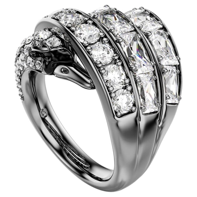 Vienna Collection-ringerne Swan, hvid, rutheniumbelagt Vienna Collection-ringerne Swan, hvid, rutheniumbelagt